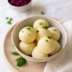 German dumplings in a bowl.