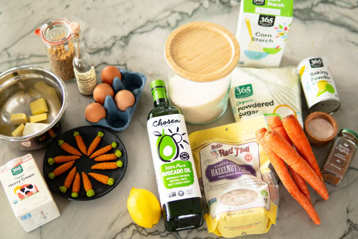 Ingredients for the carrot cake