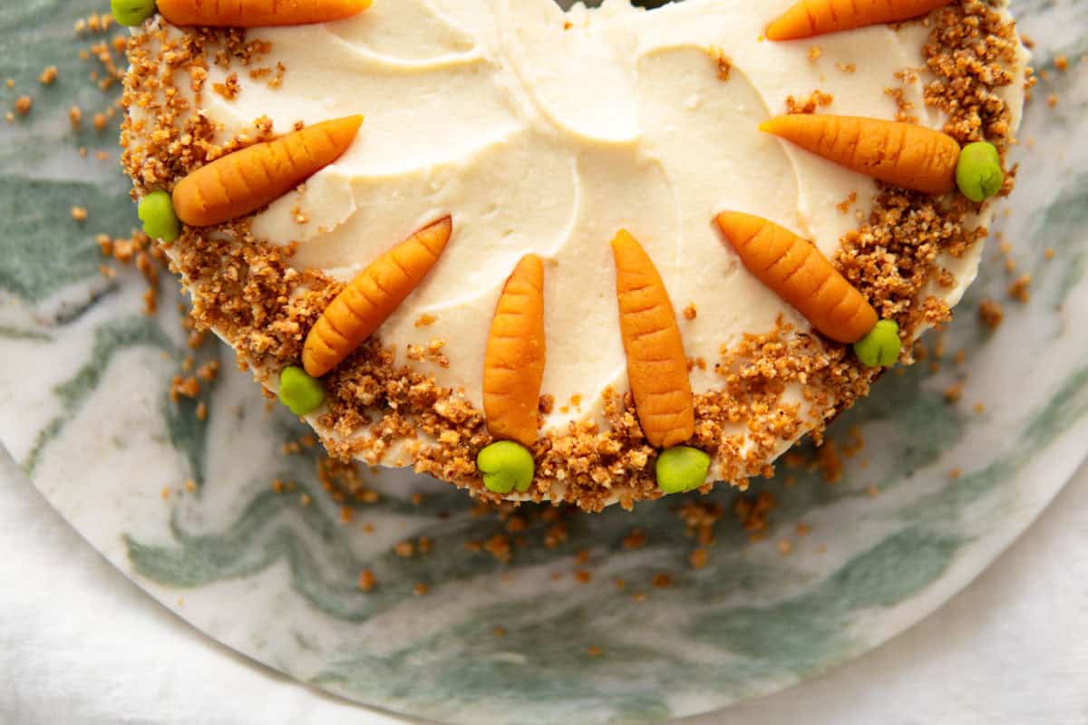 One half of the carrot cake