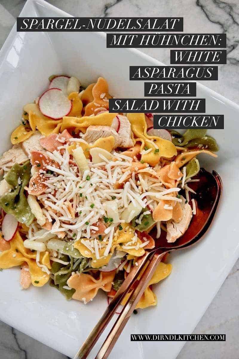 white asparagus pasta salad pin