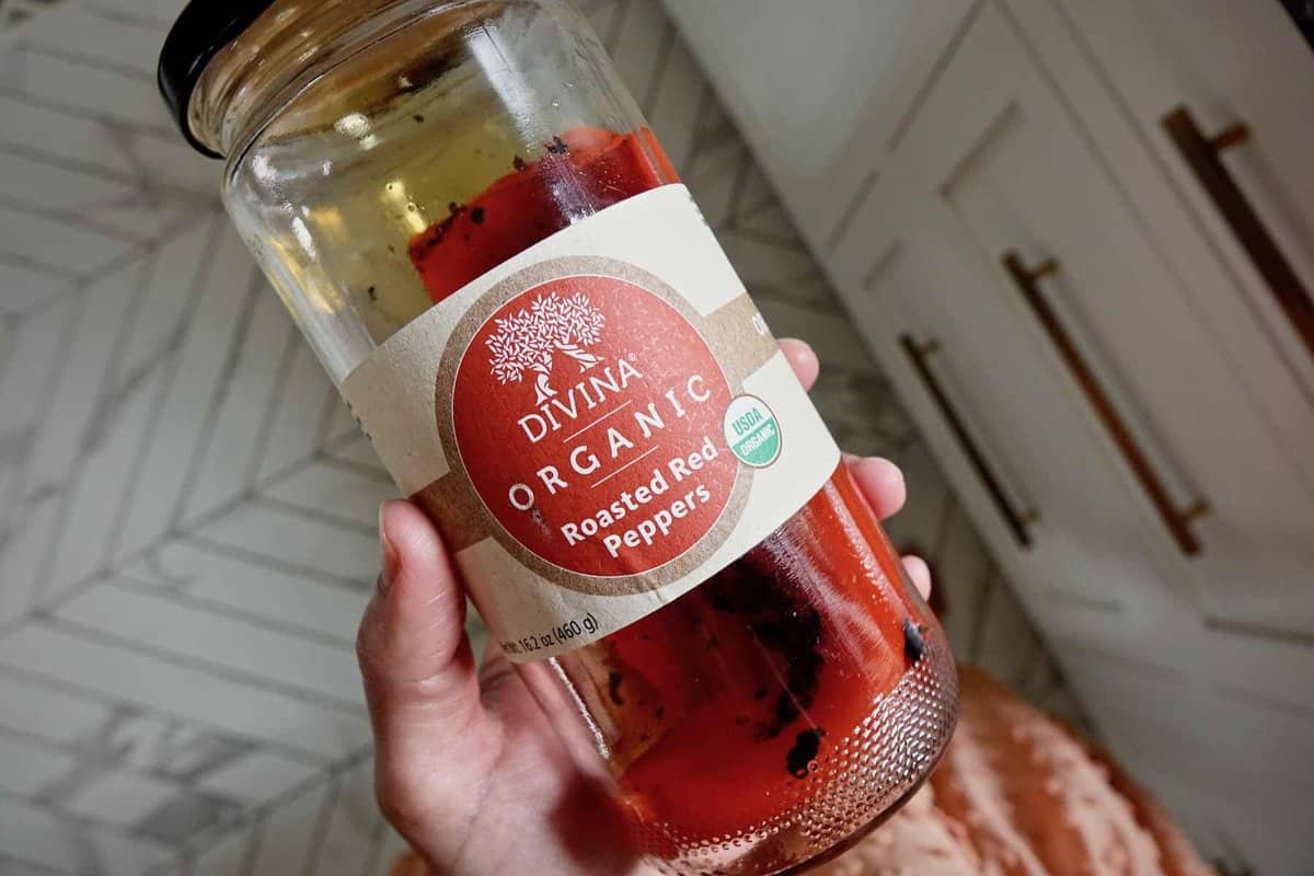 roasted red peppers I used instead of paprika paste for Turkish pizza