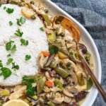 The BEST German Chicken Stew for Instant Pot (Huhnerfrikassee)