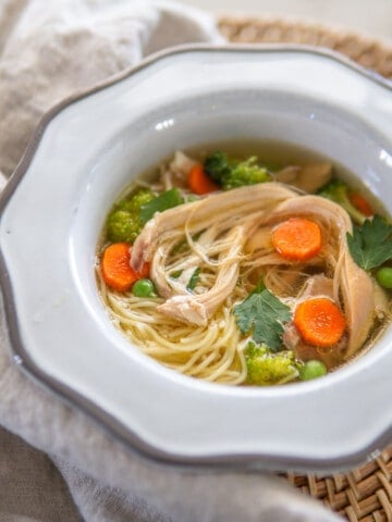 bowl of chicken noodle soup