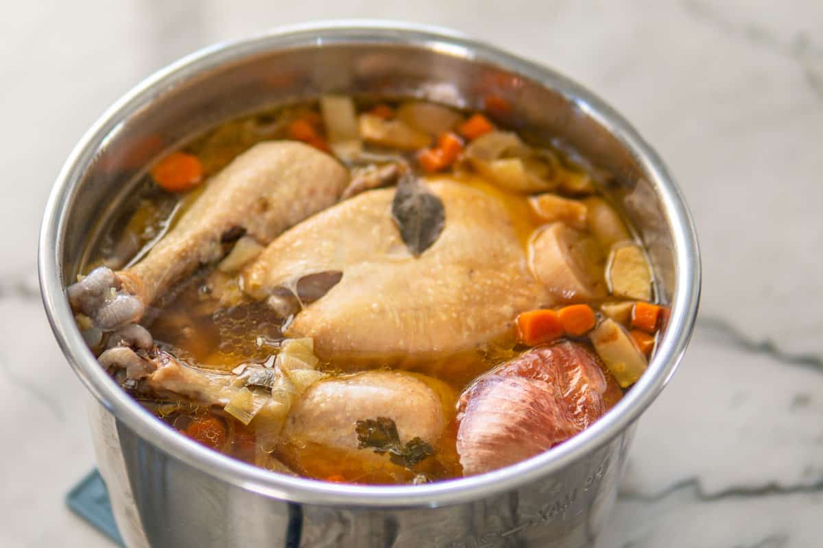 chicken noodle soup cooked in pressure cooker