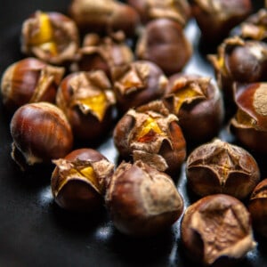 roasted chestnuts on a plate