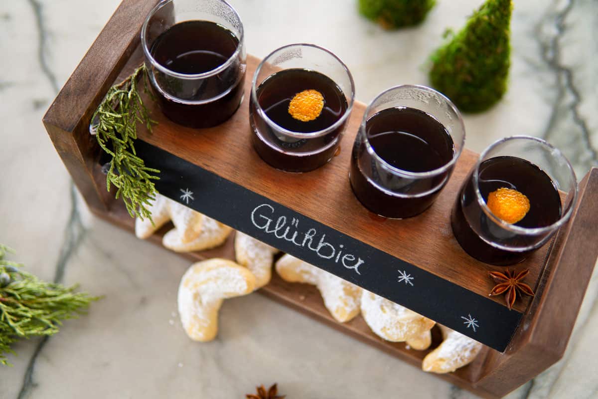 serving a hot beer cocktail using a beer tasting kit