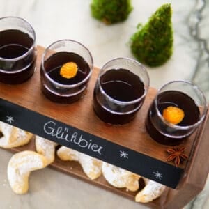 hot beer cocktail served using beer tasting kit