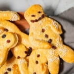 weckmann pastries on a wooden platter