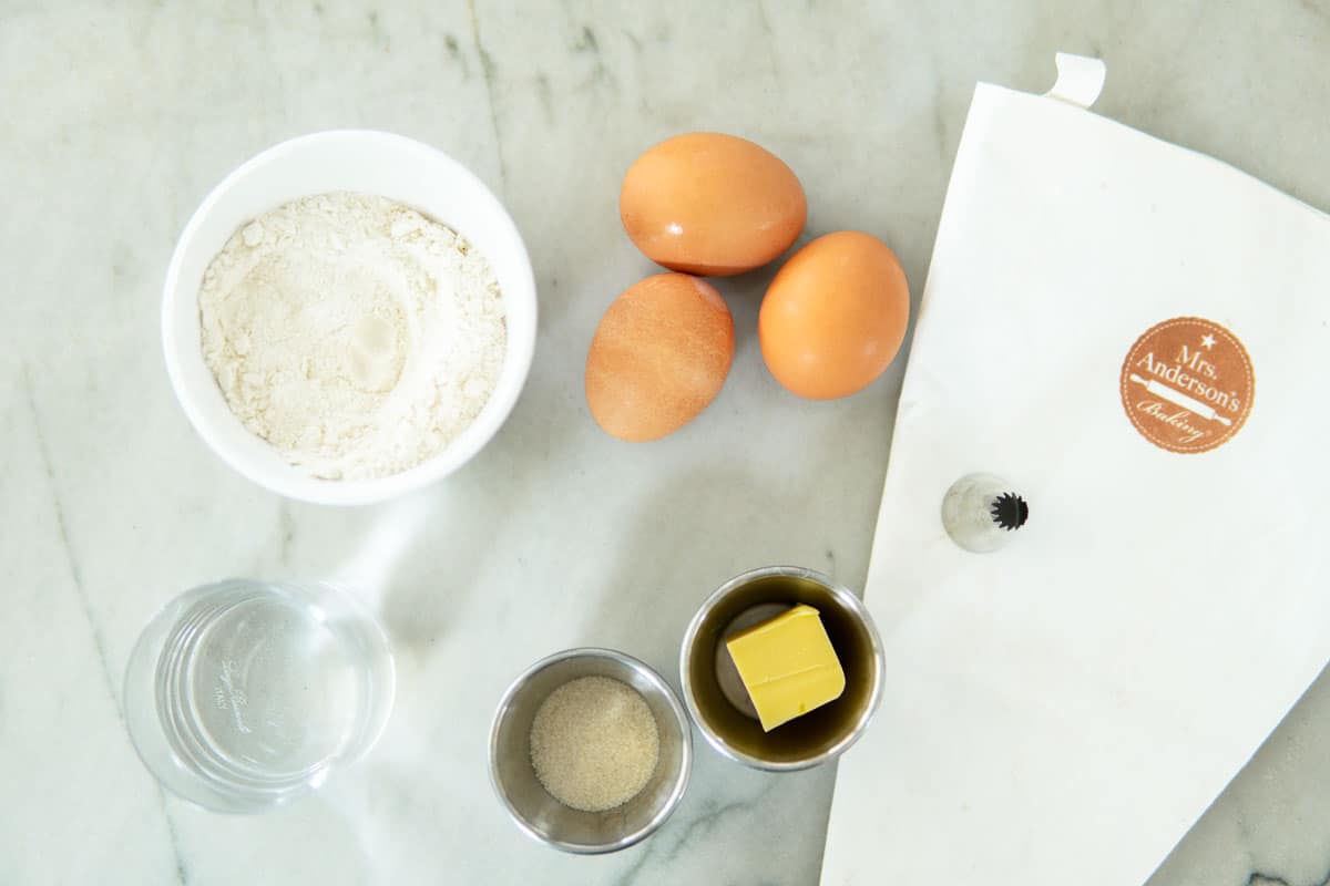 ingredients for cream puffs