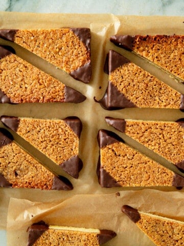 German nut bars on parchment paper
