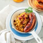 sauerkraut with bacon and bratwurst
