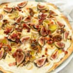 fall flammkuchen with bacon, goat cheese and walnuts