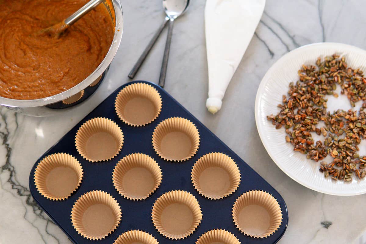 making Starbucks pumpkin muffins