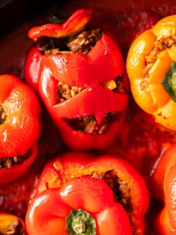 stuffed bell peppers gefuellte paprika