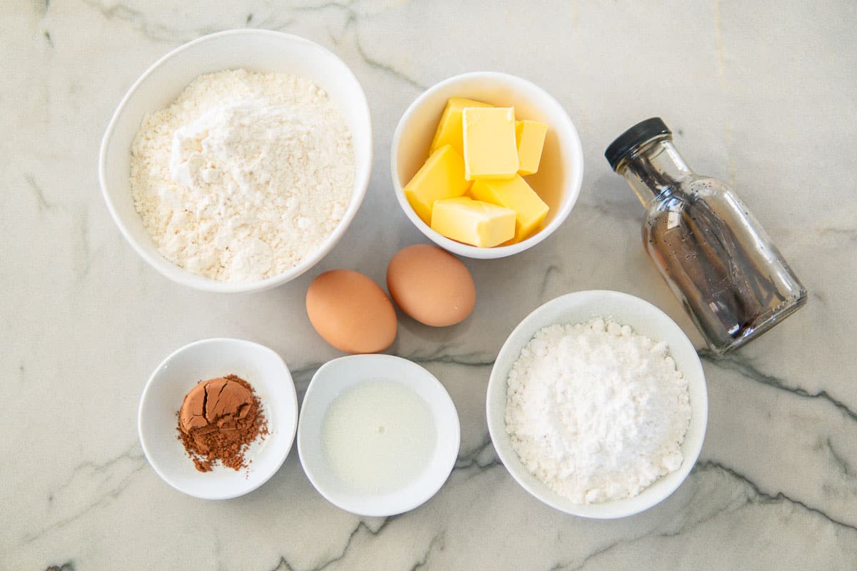 Ingredients for pinwheel cookies