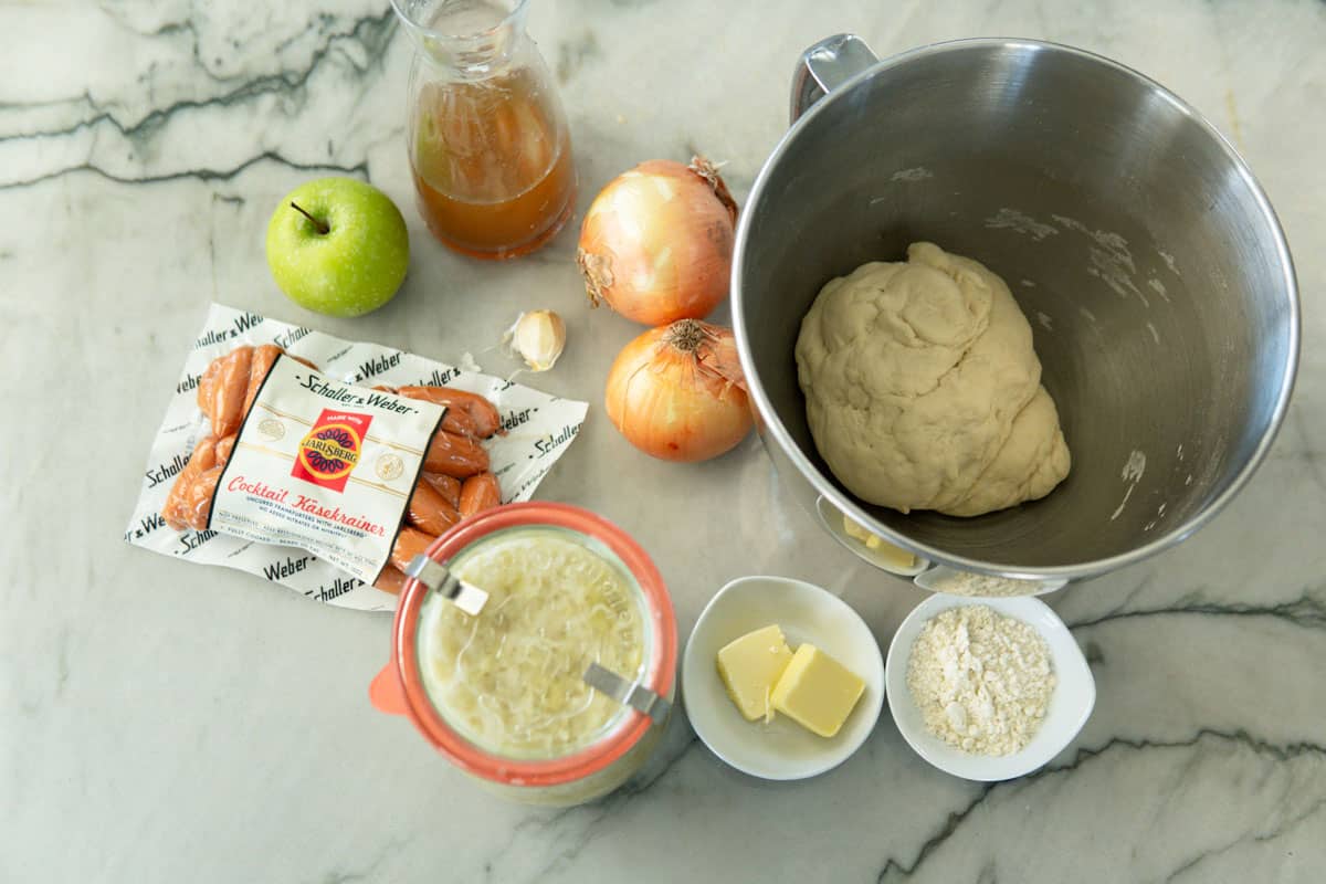 Bierock ingredients.