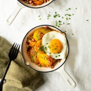 German pan-fried potatoes in little skillet