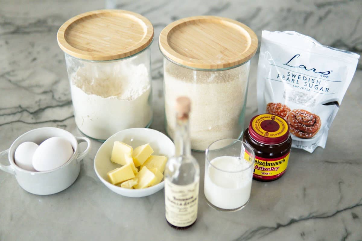 Ingredients for German Easter bread.