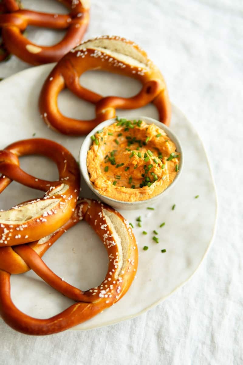 Obatzda topped with chopped chives