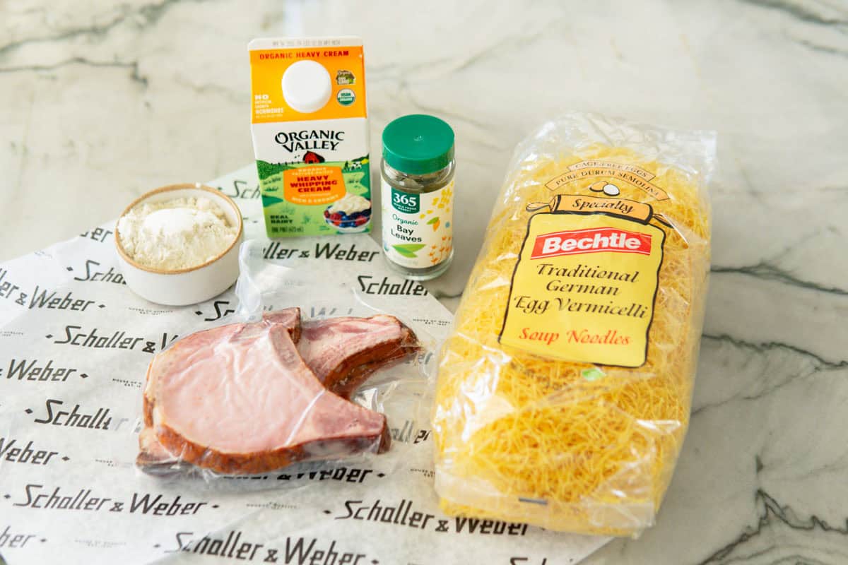 ingredient line up for Kassler soup.